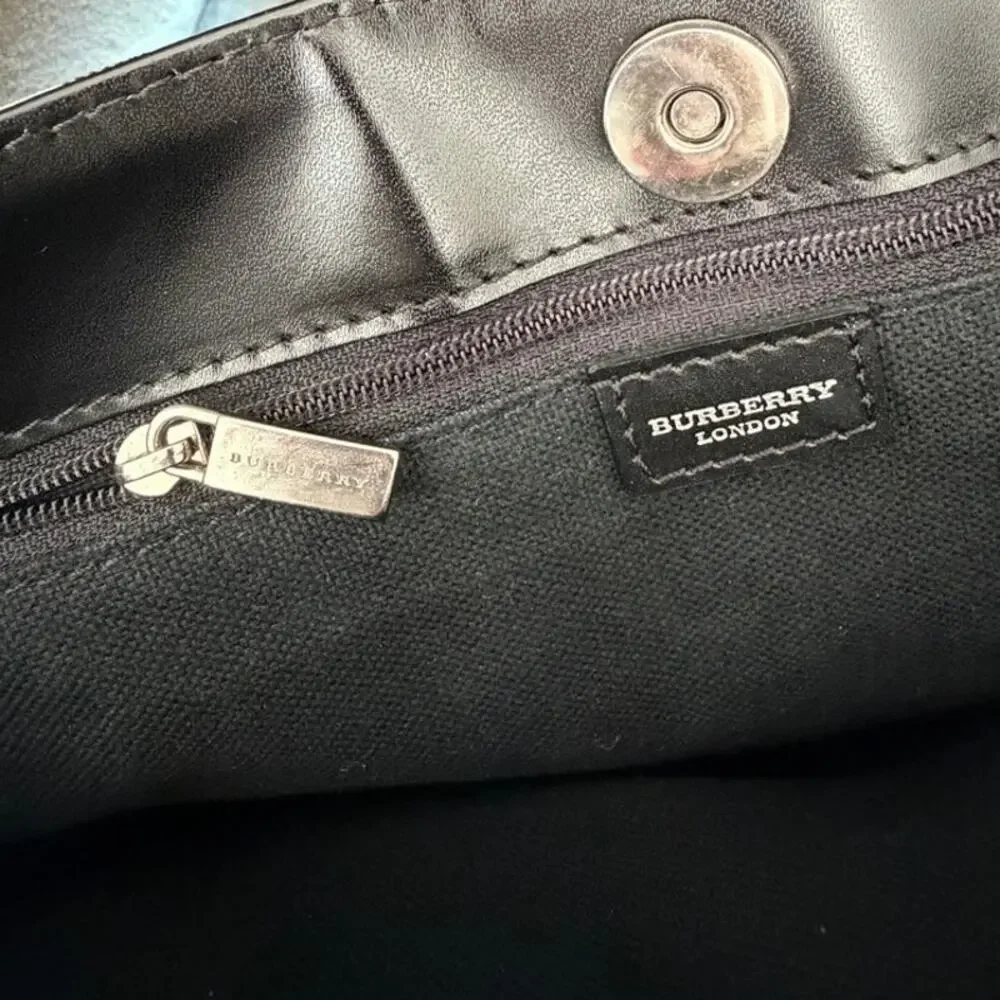 Burberry Nova Check Coated Canvas Tote Bag & Thomas Bear Bag Charm Keychain